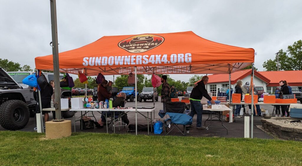 Sundowners big orange tent